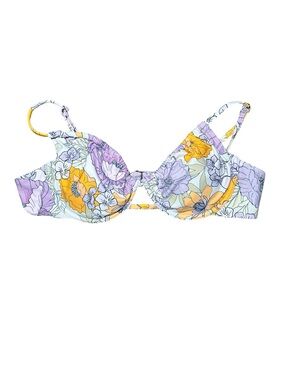 Retro Floral Upper Cinch Tie Bikini Top
